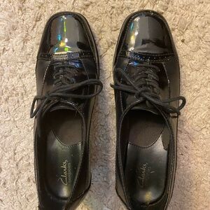 Vintage Clarks Black Leather Shoes